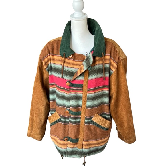 Brandon Thomas Other - VTG 80s Brandon Thomas Leather Wool Quilt Stitch Lined Coat Jacket Men medium